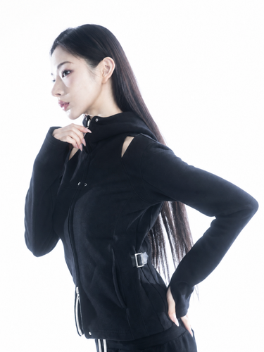 High-Neck Zip Hoodie
